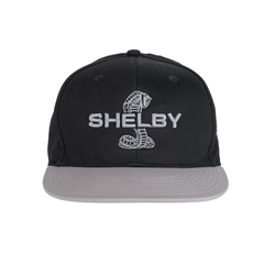 Grey and Black Flat Bill Snap Back Hat