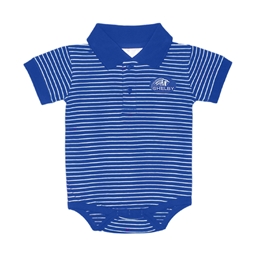 Shelby Striped Golf Shirt Onesie - Blue /White