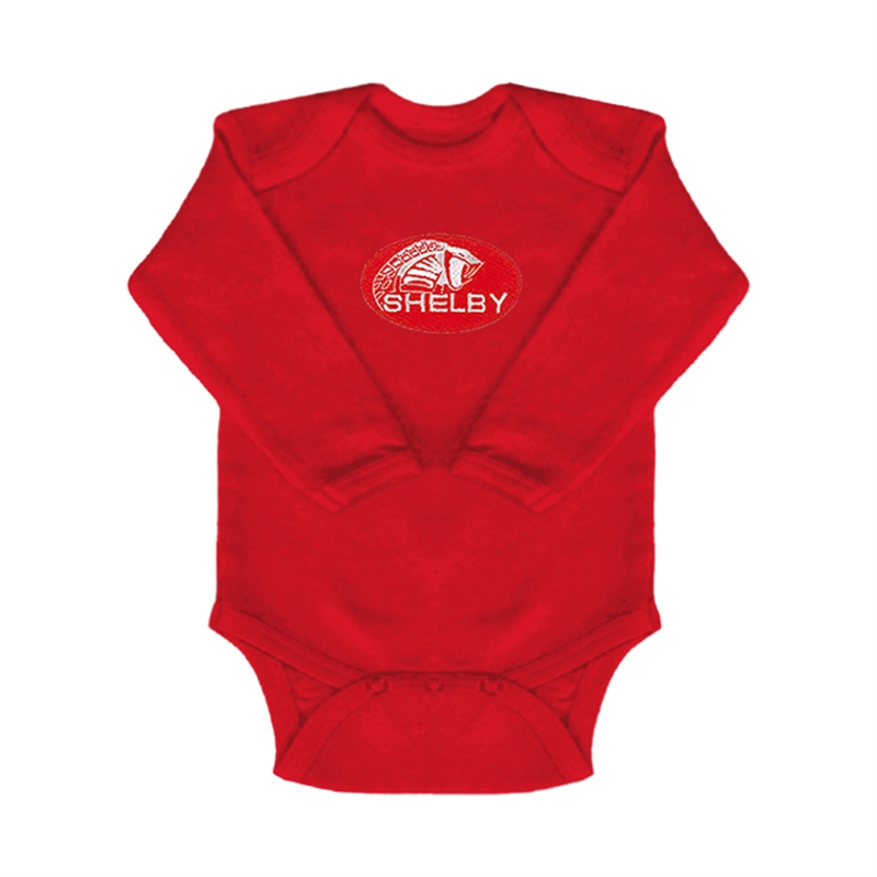 Shelby Long Sleeve Onesie - Red/White