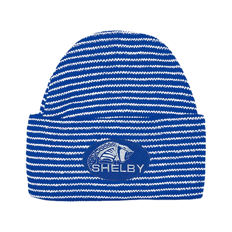 Shelby Striped Infant Knit Cap - Blue/White