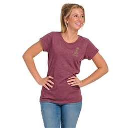 Shelby Ladies Tri-Blend Tee - Maroon Heather