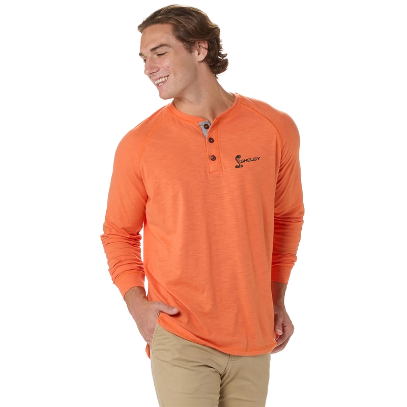 Shelby Henley Long Sleeve T-Shirt - Mandarin/Orange