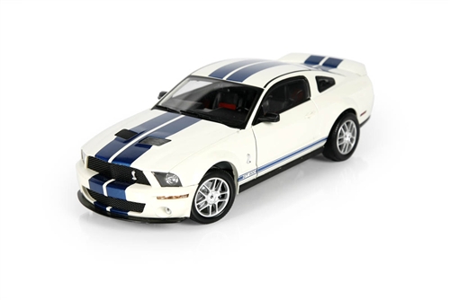 1:18 2007 Shelby GT500 White w/ Blue Stripes