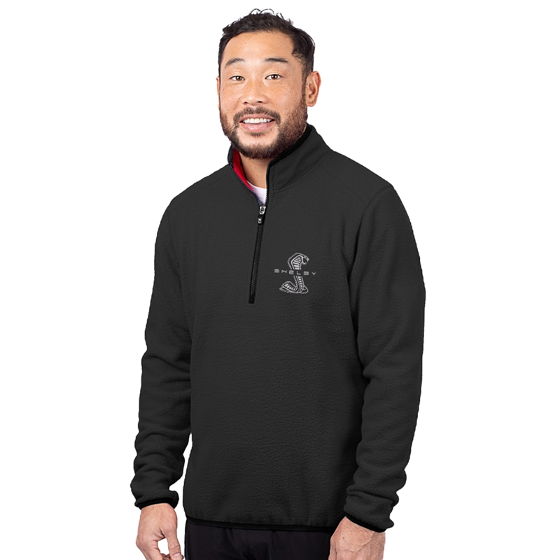 Shelby Quarter Zip Fleece - Black/Red