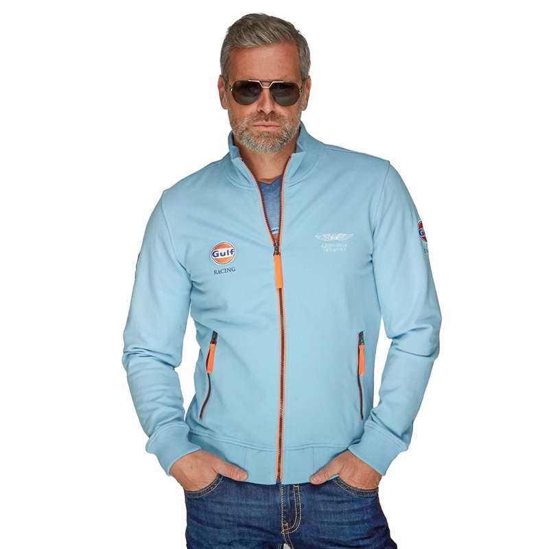 Gulf Racing Zip Up Cotton Jacket - Gulf Blue