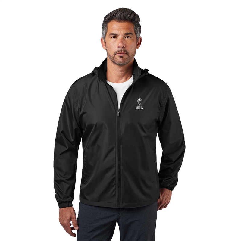 SHELBY FULL-ZIP WINDBREAKER JACKET - BLACK