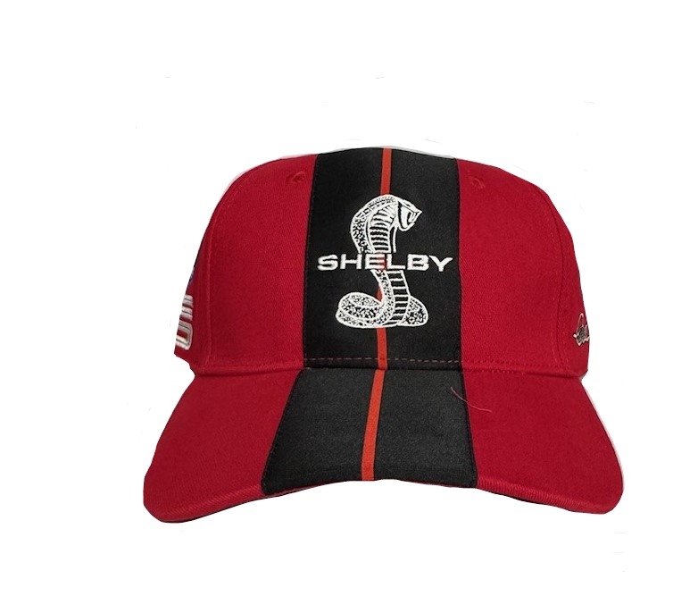 Shelby Red With Black Racing Stripes Hat