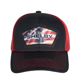 Shelby Patriotic Mesh Hat Black/Red