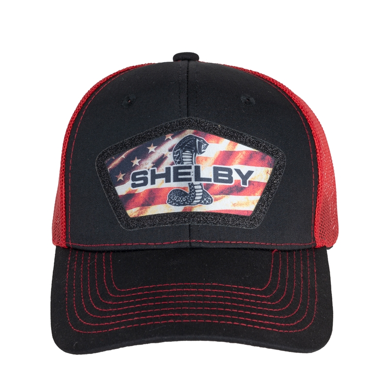 Shelby Patriotic Mesh Hat Black/Red