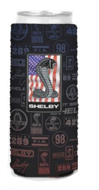 Shelby Americana Tall Slim Can Koozie - Black