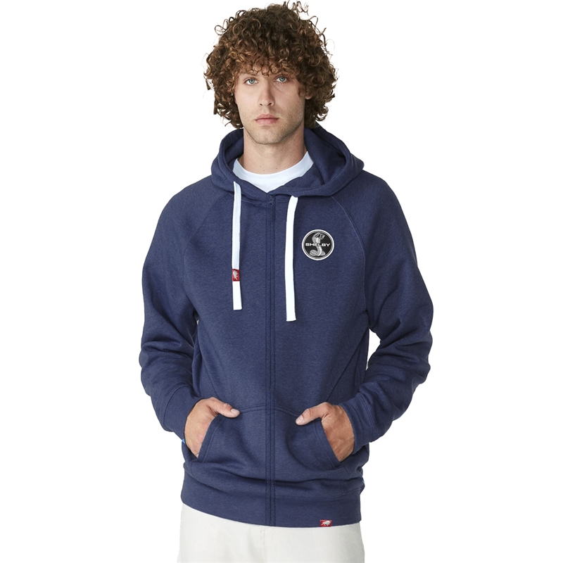 Shelby Applique Full Zip Sportique Hoody - Heather Navy