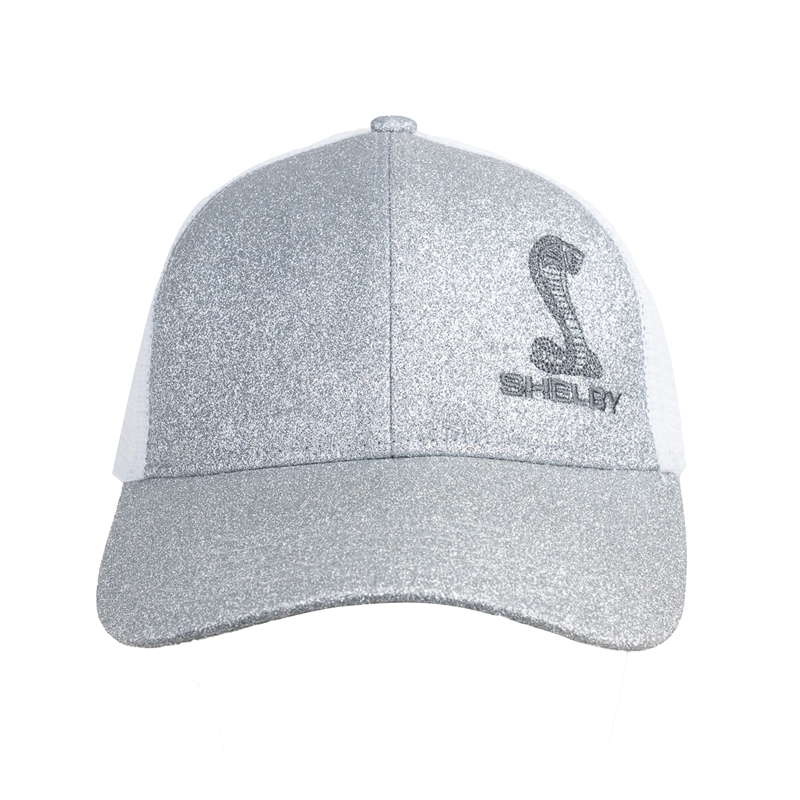 Shelby Ladies Glitter Mesh Hat - Silver