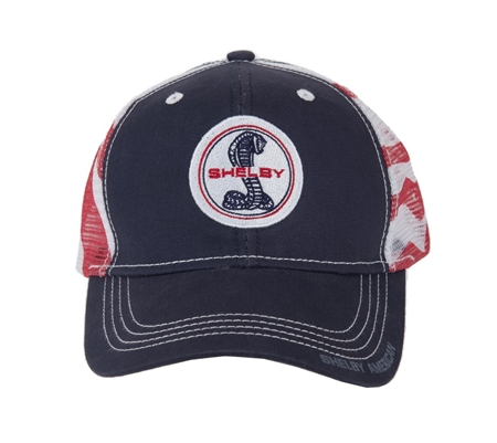 red white and blue mesh hat