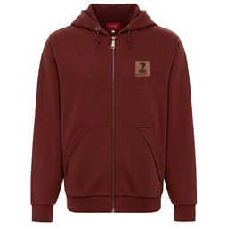 Shelby Leather Patch Full Zip Hoody - Rust