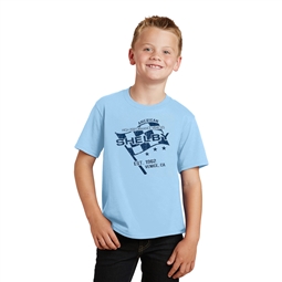 Shelby Racing Flag Youth Tee - Light Blue