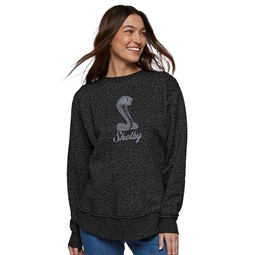 Shelby Ladies Leopard Fleece - Black