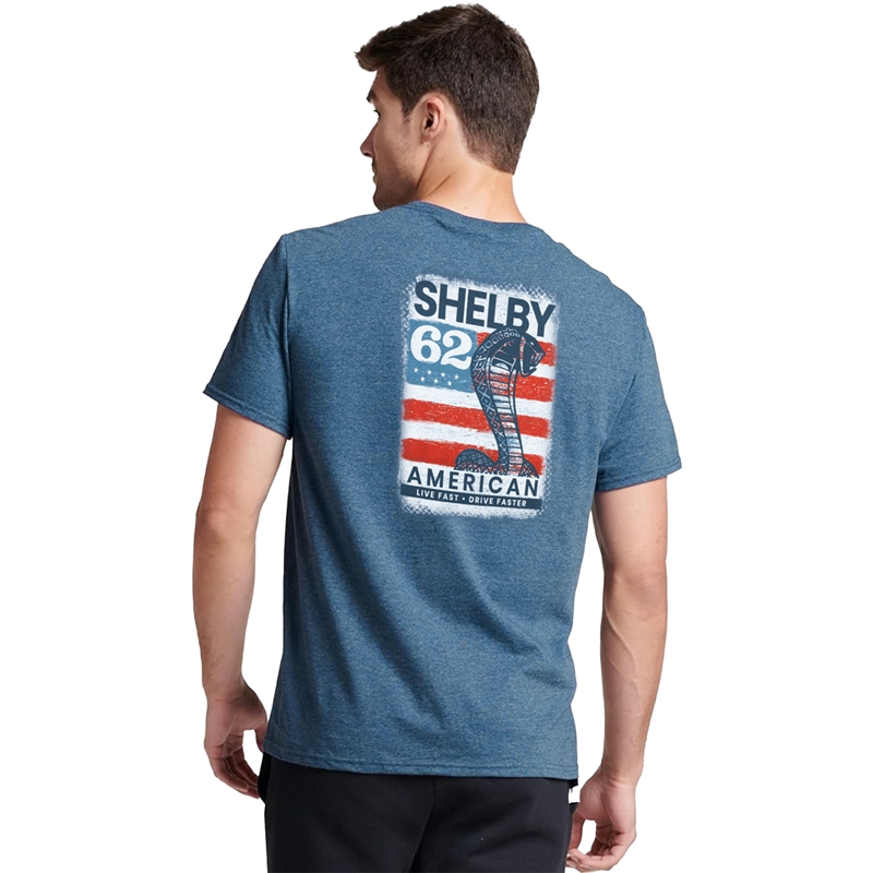 Shelby 62 Live Fast Tee - Steel Blue Heather