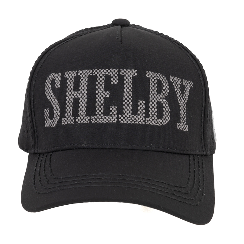 Shelby Rubber Patch Mesh Hat - Black