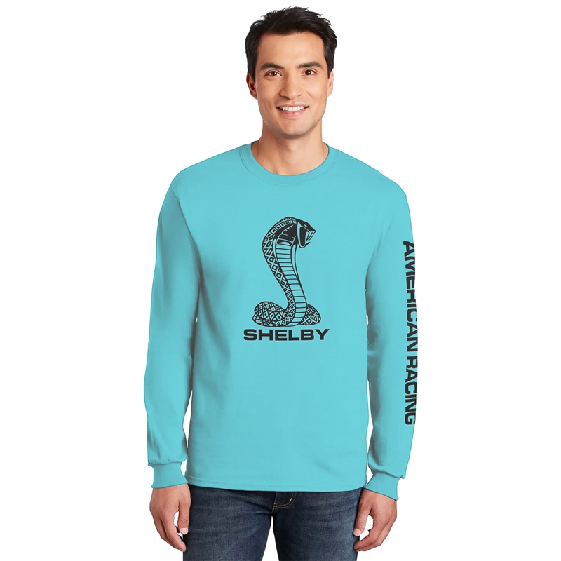 Shelby American Racing Long Sleeve Tee - Lagoon Blue