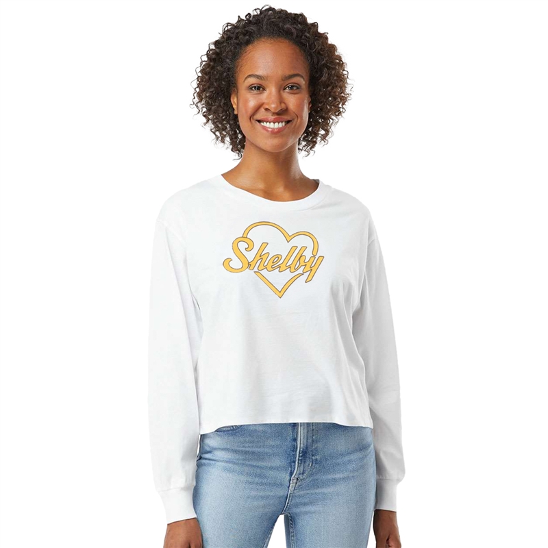 Shelby Ladies Heart LS Tee - White