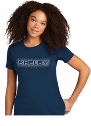 Shelby Ladies Burst Rhinestone Tee - Cool Blue