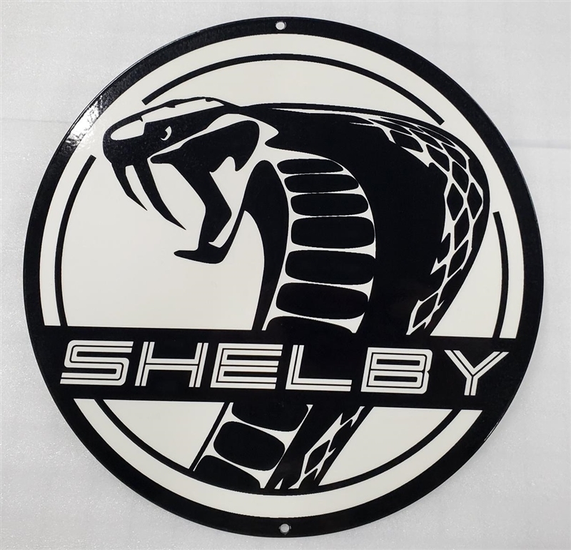 2024 Round Super Snake Metal Sign - Black & White