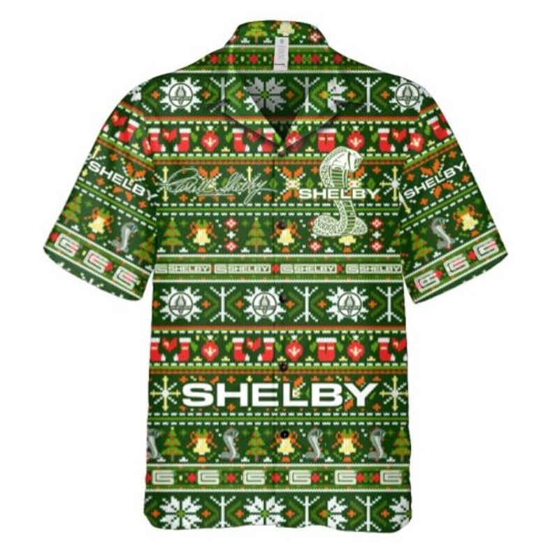 Shelby  Hawaiian Christmas Button Shirt - Green