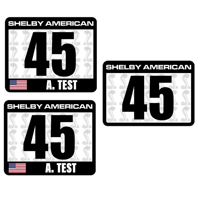 Shelby Race Inspired Number Decals 3 Blocks 