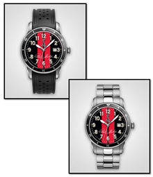 Personalized Shelby "Colors" Watch- Black w/ Red Stripes