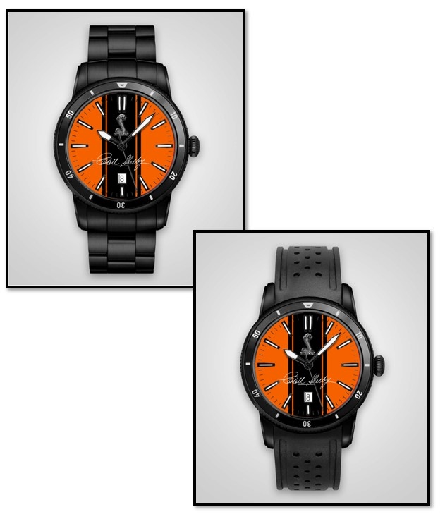 Personalized Shelby "Colors" Watch- Orange w/ Black SS Stripes