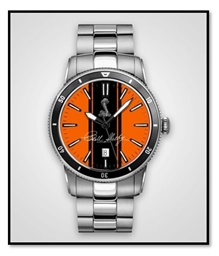 Personalized Shelby "Colors" Watch- Orange w/ Black Stripes- Stainless Steel Watch Band