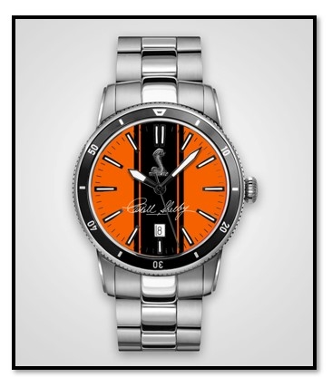 Personalized Shelby "Colors" Watch- Orange w/ Black Stripes- Stainless Steel Watch Band