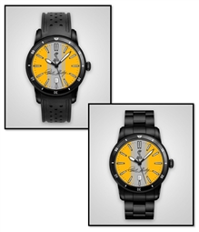 Personalized Shelby "Colors" Watch- Yellow w/ Silver SS Stripes