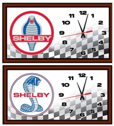 Shelby Checkered Open Face Wood Clock-22" x 12"