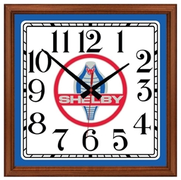 Shelby Cobra 15" Solid Wood Framed Clock- Blue OR Red