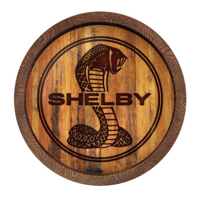 Shelby Faux Barrel Top Sign- Faux Wood/Brown