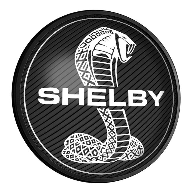 Shelby Snake Checkered Round Lighted Wall Sign