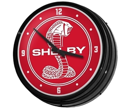 Shelby Snake  Retro Lighted Wall Clock - RED