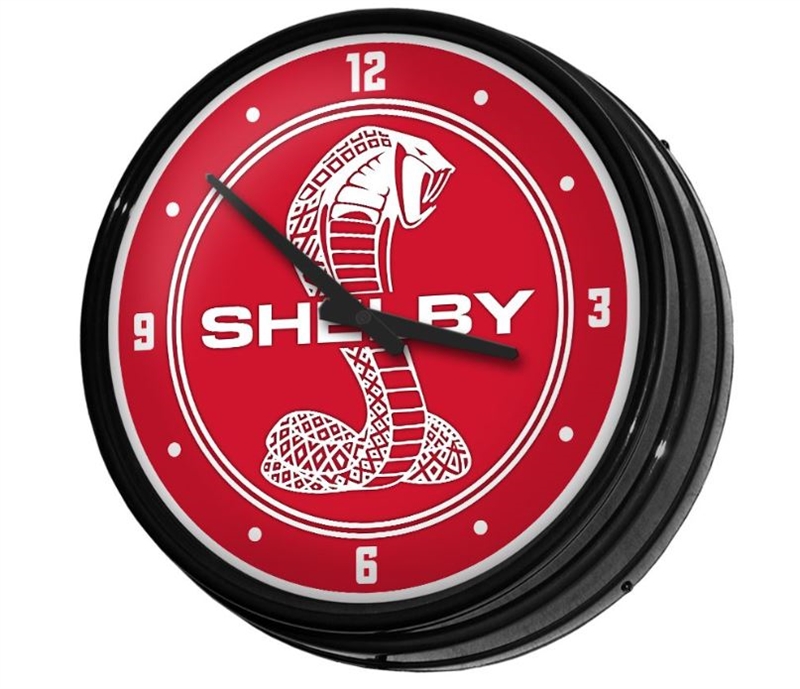 Shelby Snake  Retro Lighted Wall Clock - RED