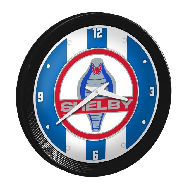 Shelby Cobra Stripes Ribbed Frame Wall Clock