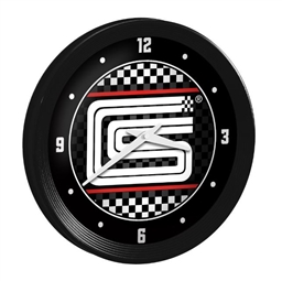 Shelby CS Checkers Ribbed Frame Wall Clock