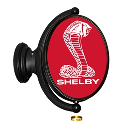 Shelby Oval Rotating Lighted Wall Sign- Red/Black